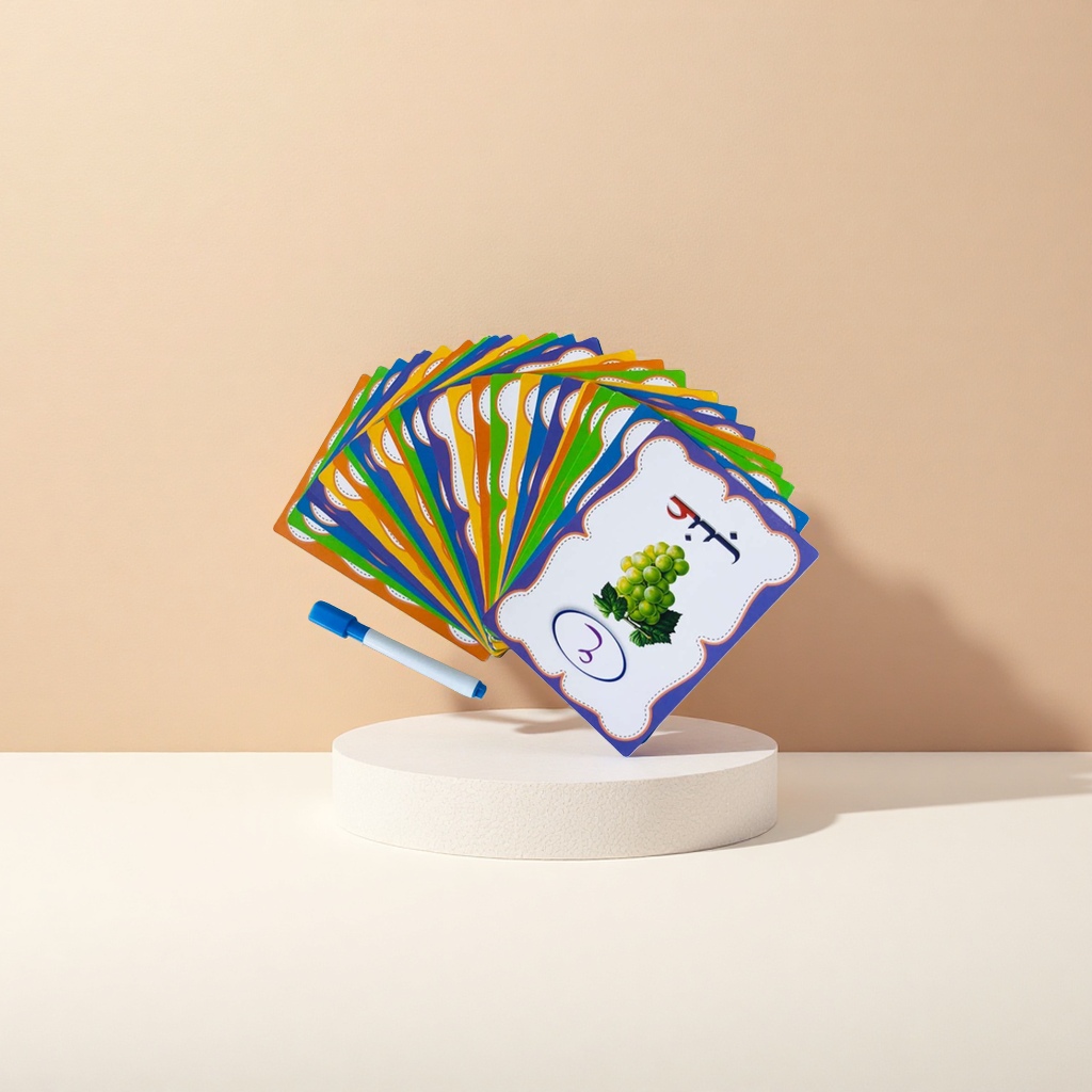 Arabic Alphabet erasable practice cards, children's early education writing and reading cards Specification image
