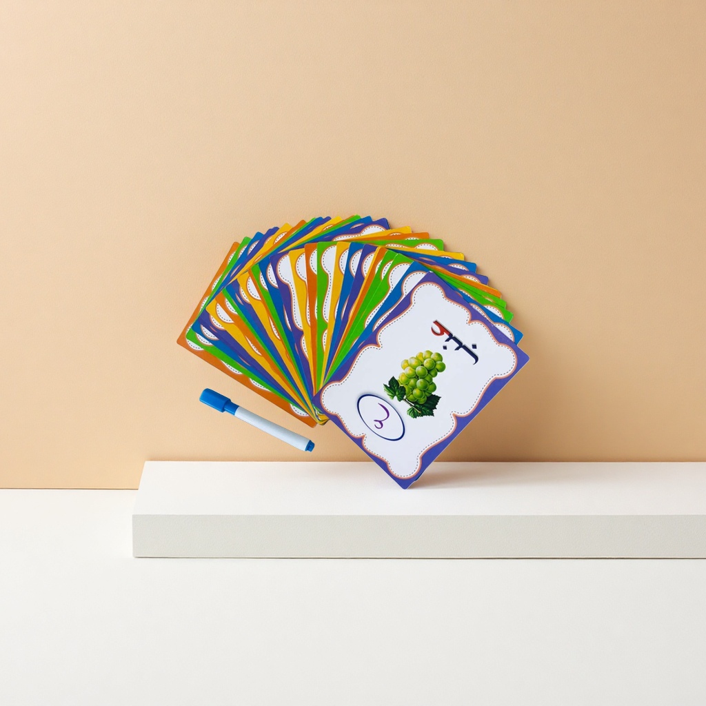 Arabic Alphabet erasable practice cards, children's early education writing and reading cards
