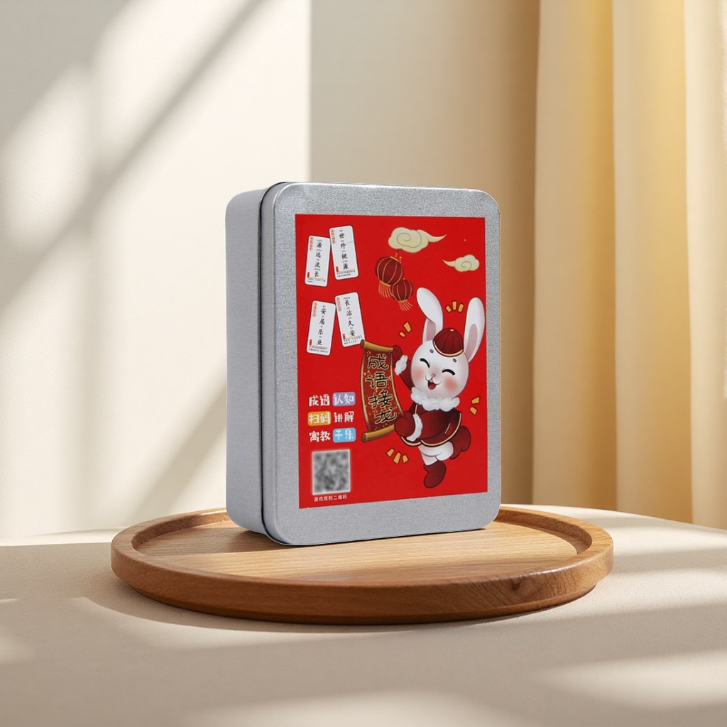 The idiom chain card game in a metal box is an educational card game for parent-child interaction Application Scenario