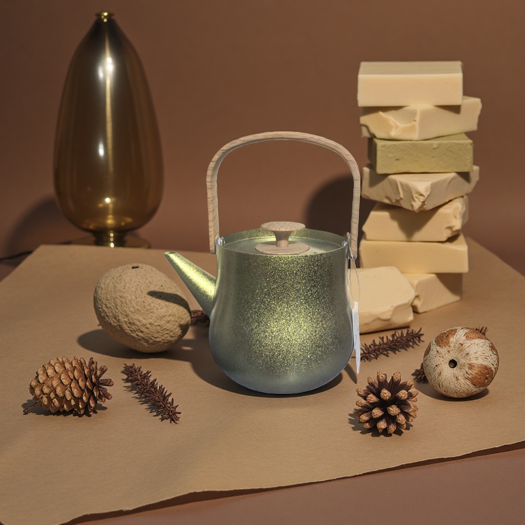 金属质感茶壶 家用复古手冲泡茶器具 耐热玻璃茶具套装产品图