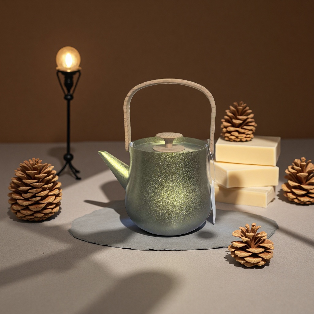 金属质感茶壶 家用复古手冲泡茶器具 耐热玻璃茶具套装