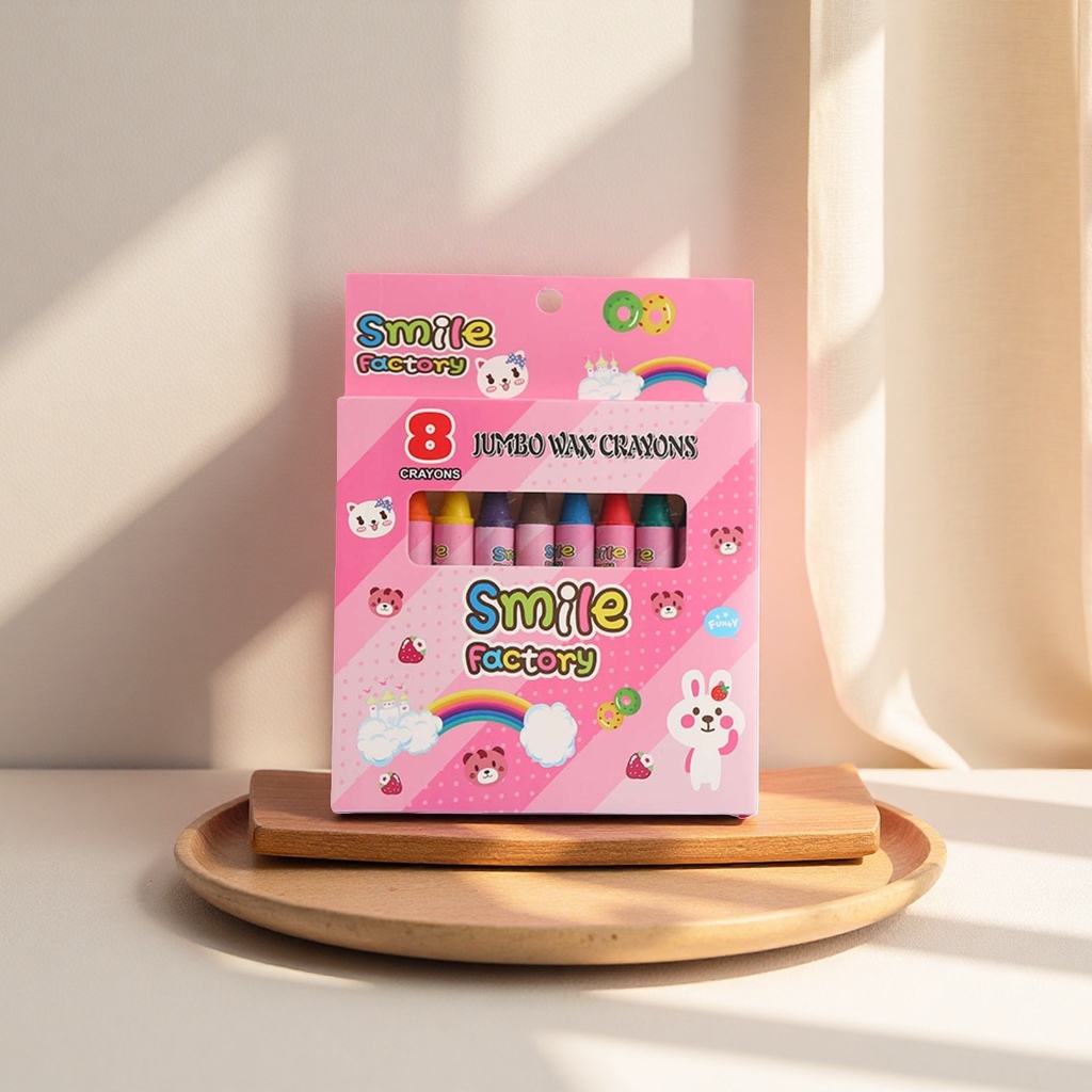 Smile Factory Colorful Crayons 8-color Large Crayon Box Children's Drawing and doodling supplies
