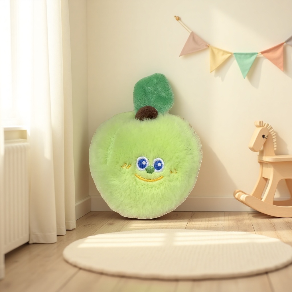 Green plush apple-shaped dolls are cute home decorations and children's gifts