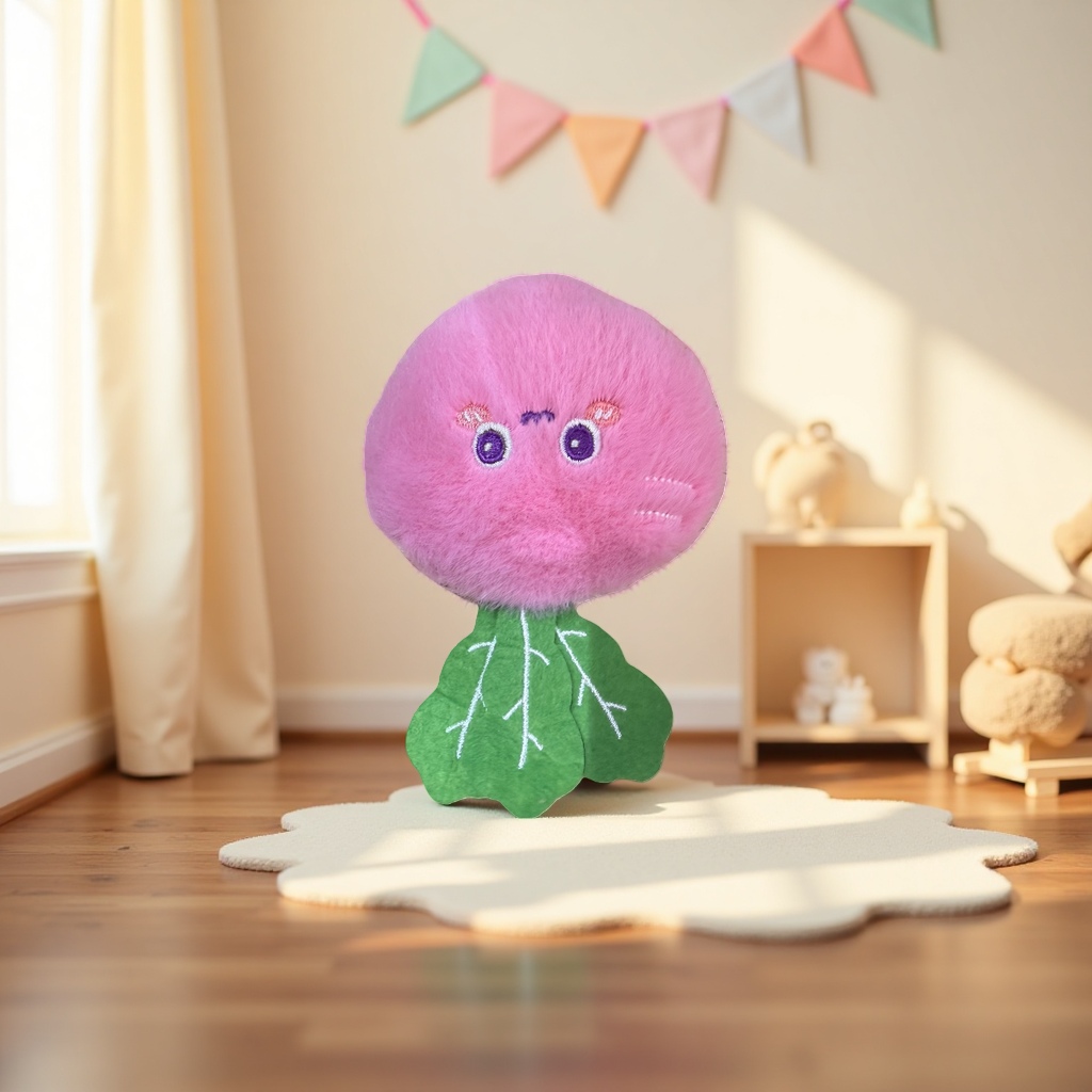 Pink plush toys, cute cartoon throw pillows, plush figurines, children's gifts details Picture
