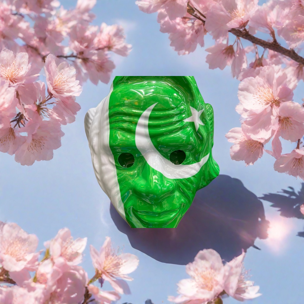 A breathable and comfortable cosplay prop with a realistic printed mask featuring the flag pattern of Pakistan Application Scenario