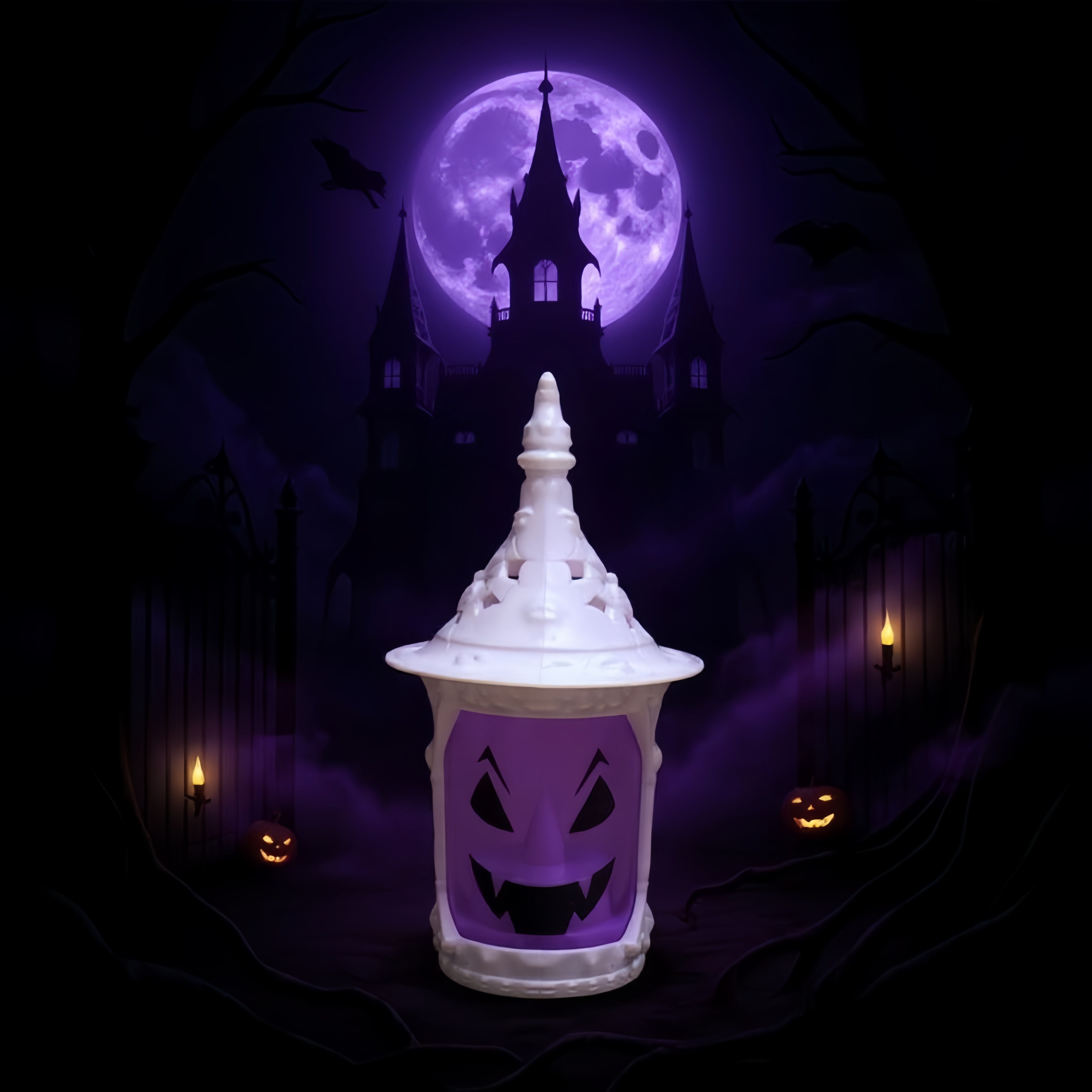 Halloween lámpara de calabaza luz decorativa hecho a mano DIY bricolaje brillos accesorios de ambiente festivo Specification image