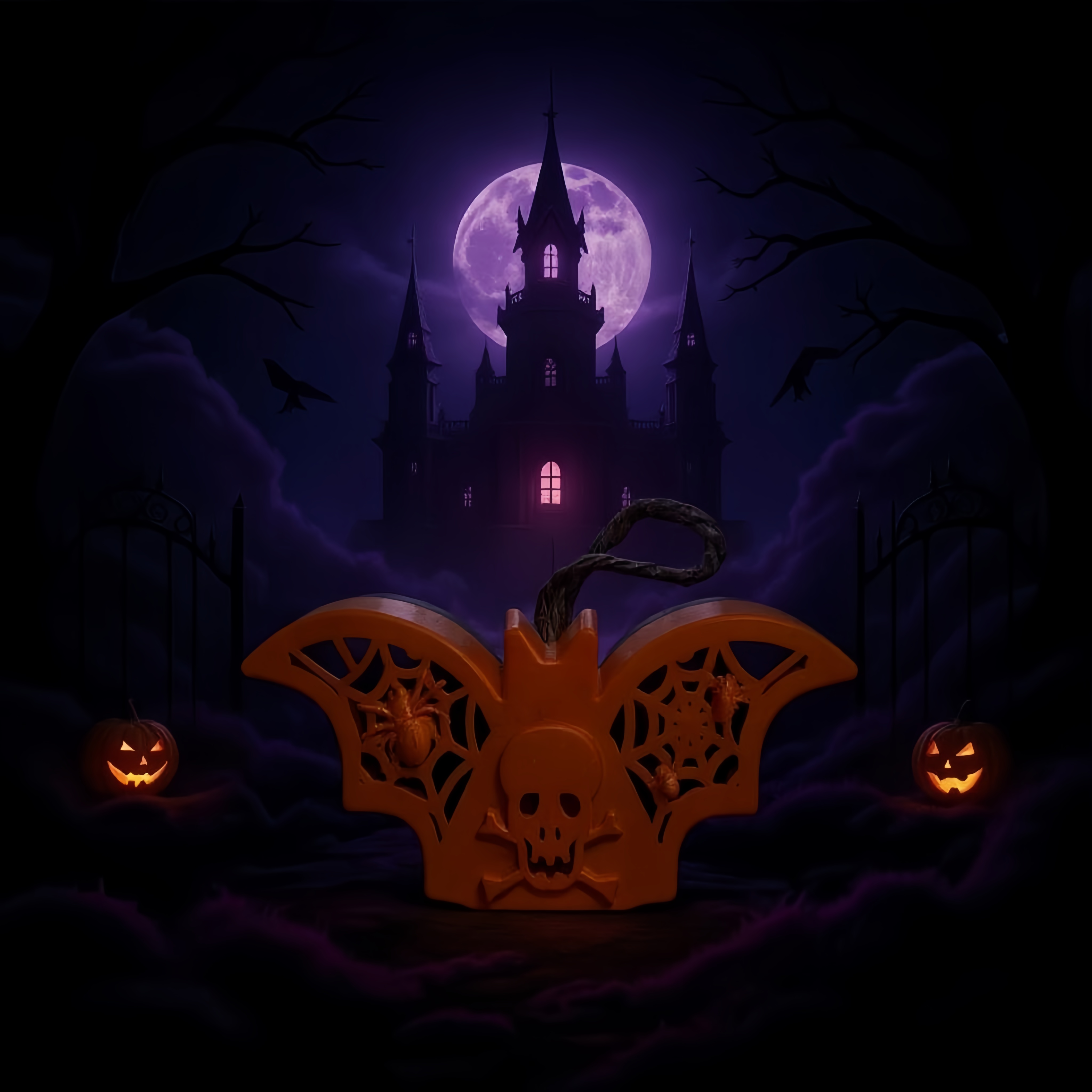 The main body of the orange bat-shaped decorative item is a funny holiday home decoration Application Scenario