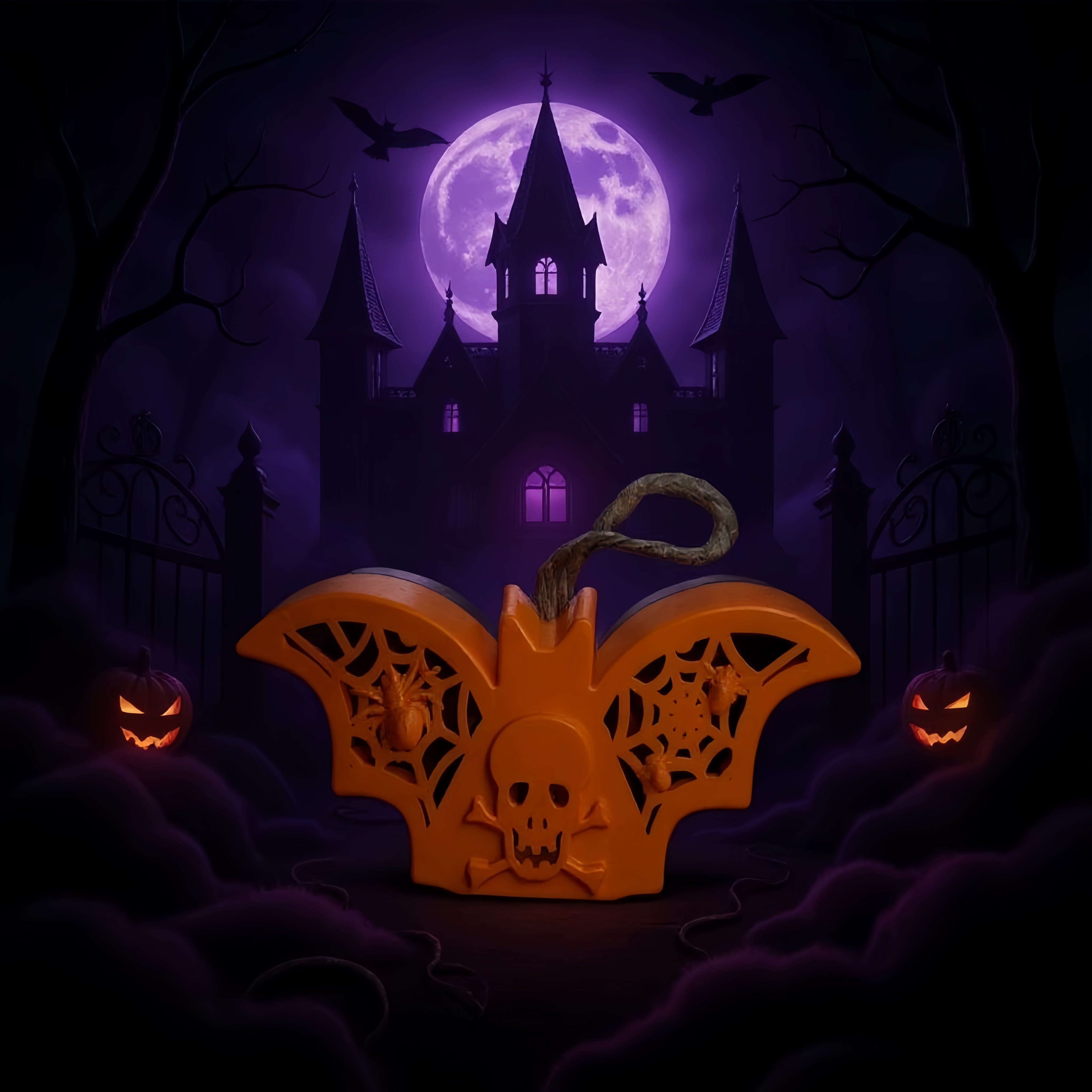 The main body of the orange bat-shaped decorative item is a funny holiday home decoration