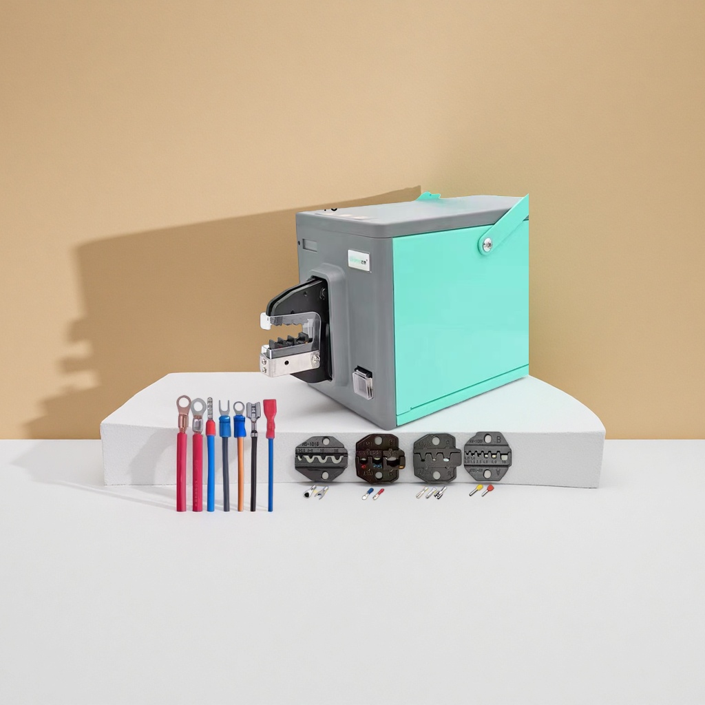 The GNE65EM electric crimping machine is an industrial-grade hydraulic wire crimping pliers with a high pressure of 65 tons for rapid crimping Specification image