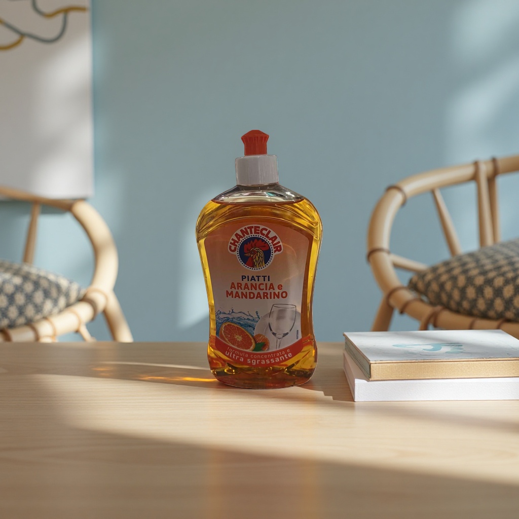 Orange liquid dishwashing liquid bottle, household oil stain remover, large-capacity press-type Specification image