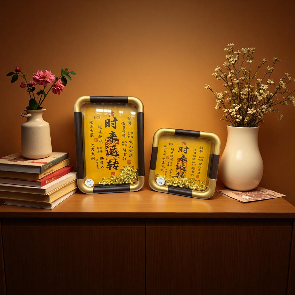 吉祥祝福陶瓷托盘 家居摆件 新年节庆装饰礼盒装