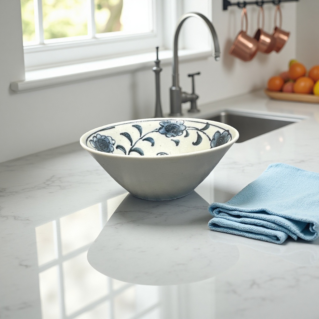 Blue and white porcelain bowl, ceramic household tableware, Chinese-style retro rice bowl and soup bowl set Specification image