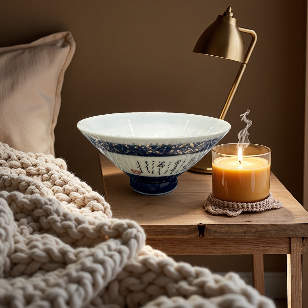 A set of thickened underglaze colored ceramic bowls, rice bowls and soup bowls for home use
