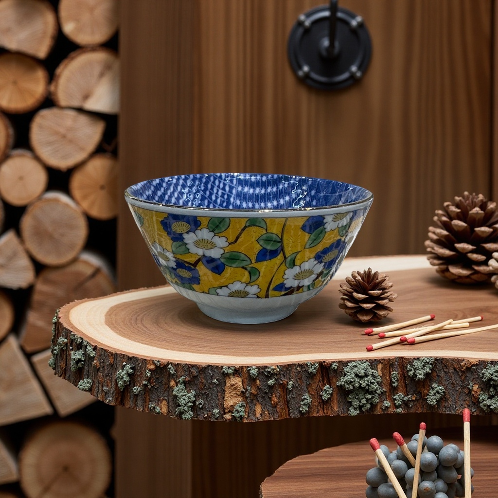 Colorful floral patterns + bowl