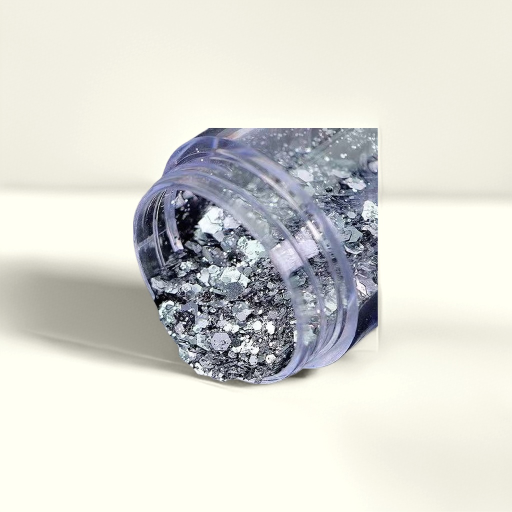 Glitter powder particles, glitter powder fine particles, for DIY makeup and nail care