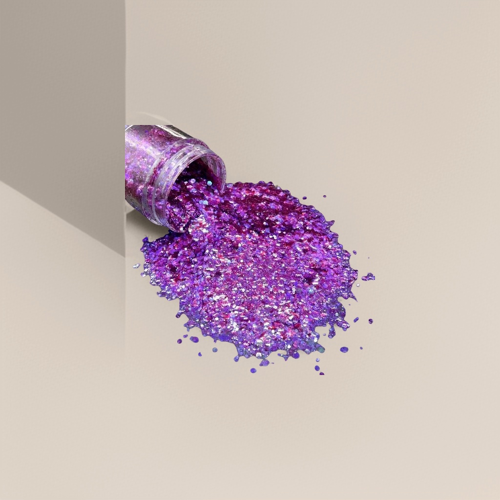 Golden scallion powder, glitter powder, sequins. Golden scallion glitter powder in multiple colors is available for decoration and DIY by hand Application Scenario