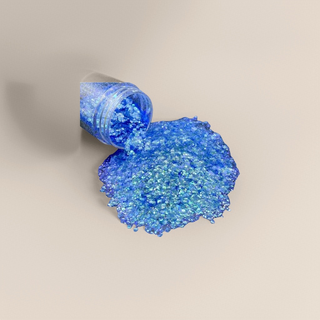 Blue, golden onion powder, glitter powder, sequins, and golden onion bright powder are available in multiple colors for decoration and DIY by hand Application Scenario