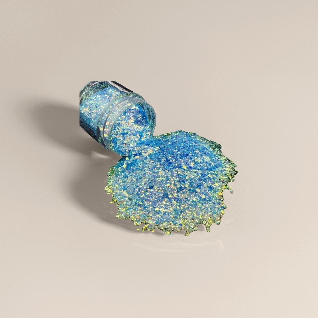 Light blue golden onion powder, glitter powder, sequined golden onion glitter powder, golden shiny decorative powder Specification image