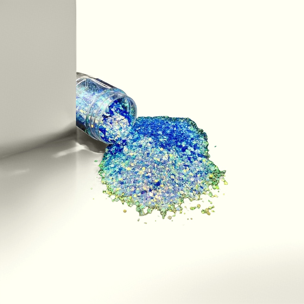 Blue glitter powder, fine glitter powder for nail art and makeup to decorate sequins details Picture