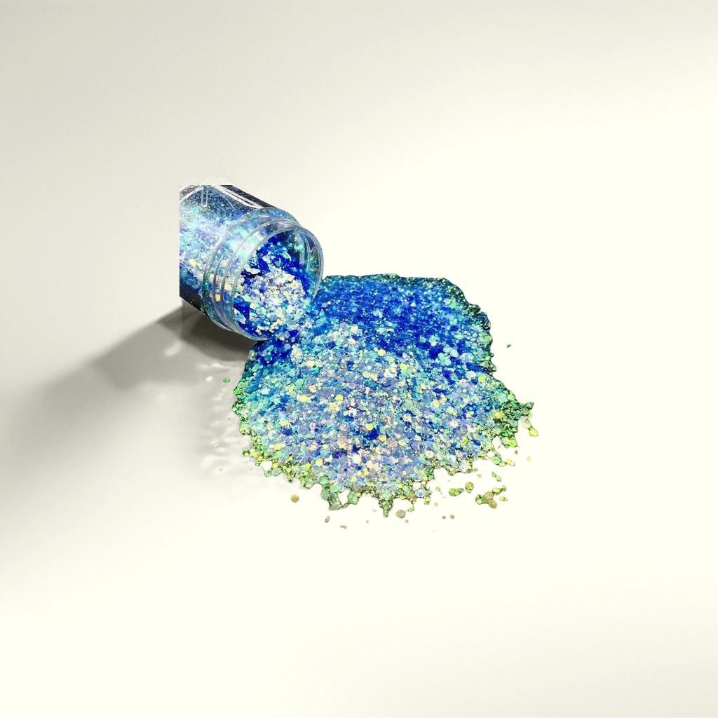 Blue glitter powder, fine glitter powder for nail art and makeup to decorate sequins