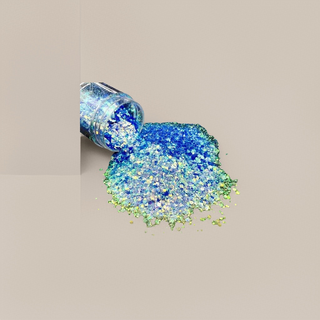 Blue glitter powder, fine glitter powder for nail art and makeup to decorate sequins Specification image