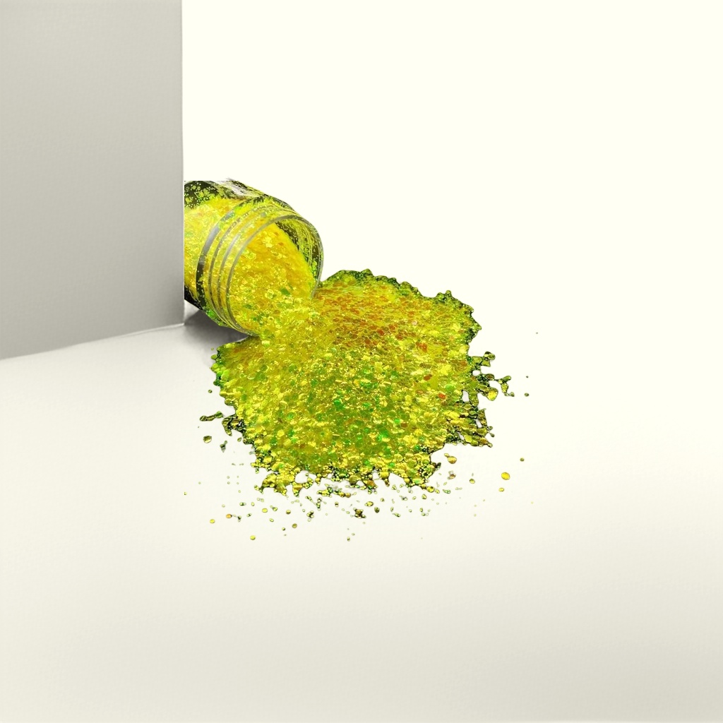 Yellow glitter, glitter nail art decoration, makeup, DIY handmade materials, sequins