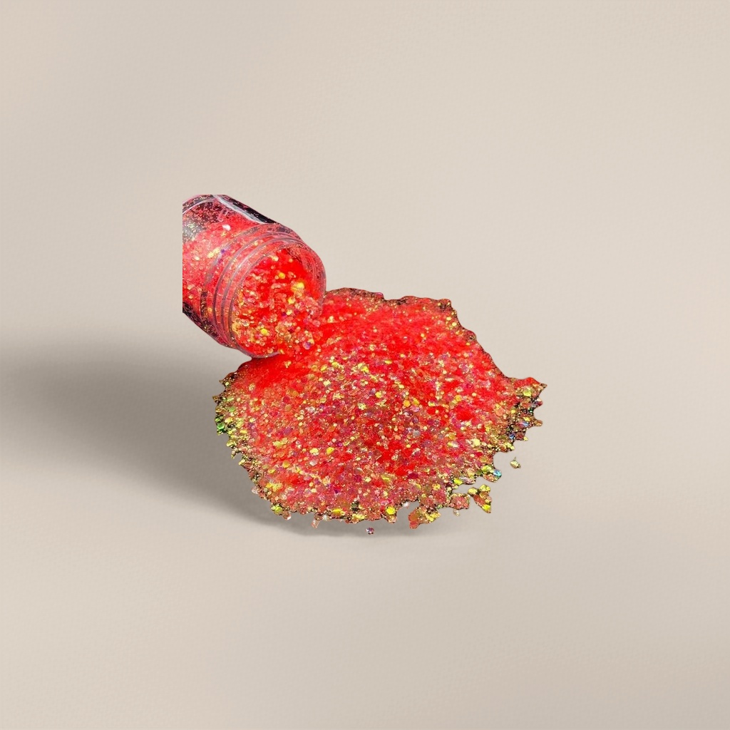 Red glitter powder, glitter powder decorative sequined color powder for DIY nail art materials Specification image