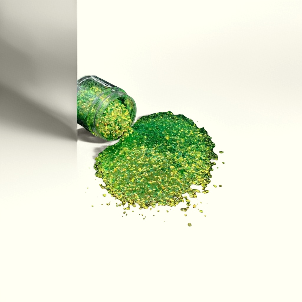 10 grams of green glitter powder for DIY art makeup party decoration details Picture