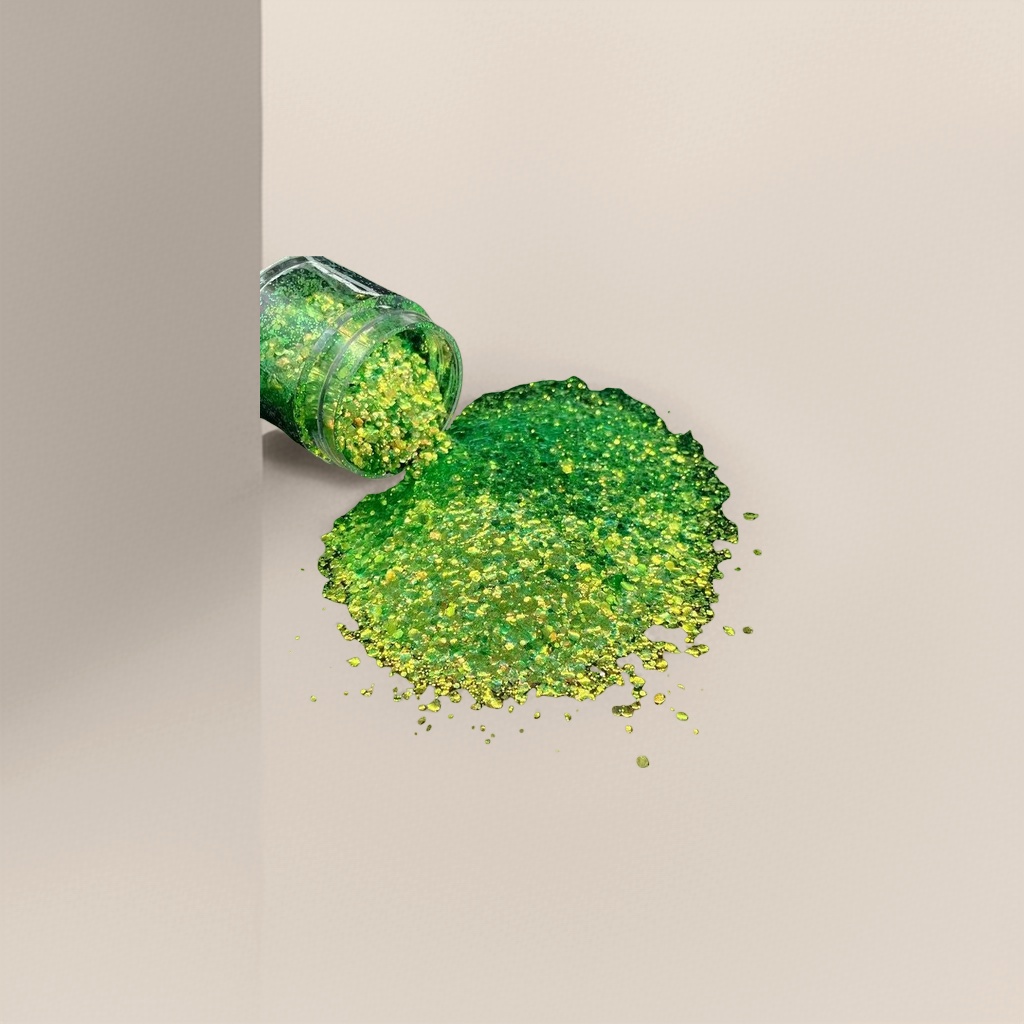 10 grams of green glitter powder for DIY art makeup party decoration Application Scenario