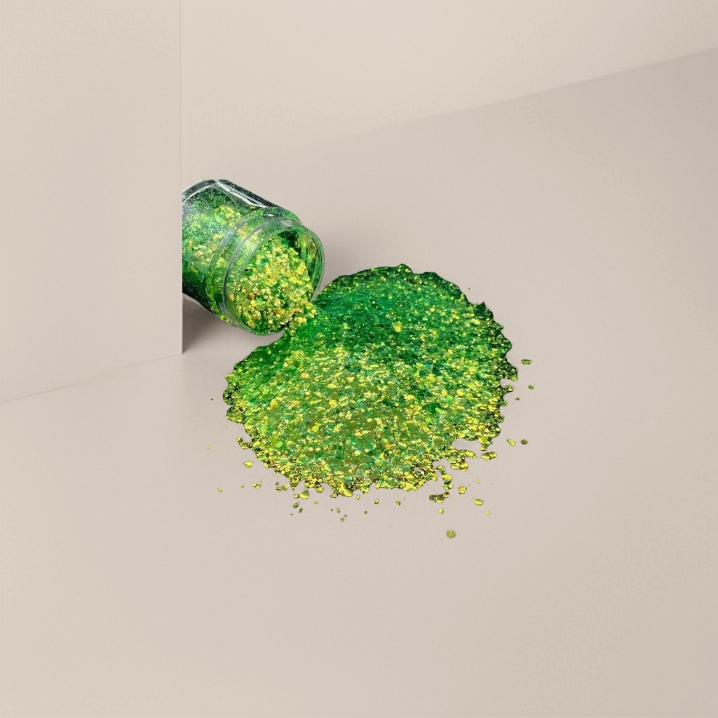 10 grams of green glitter powder for DIY art makeup party decoration Specification image