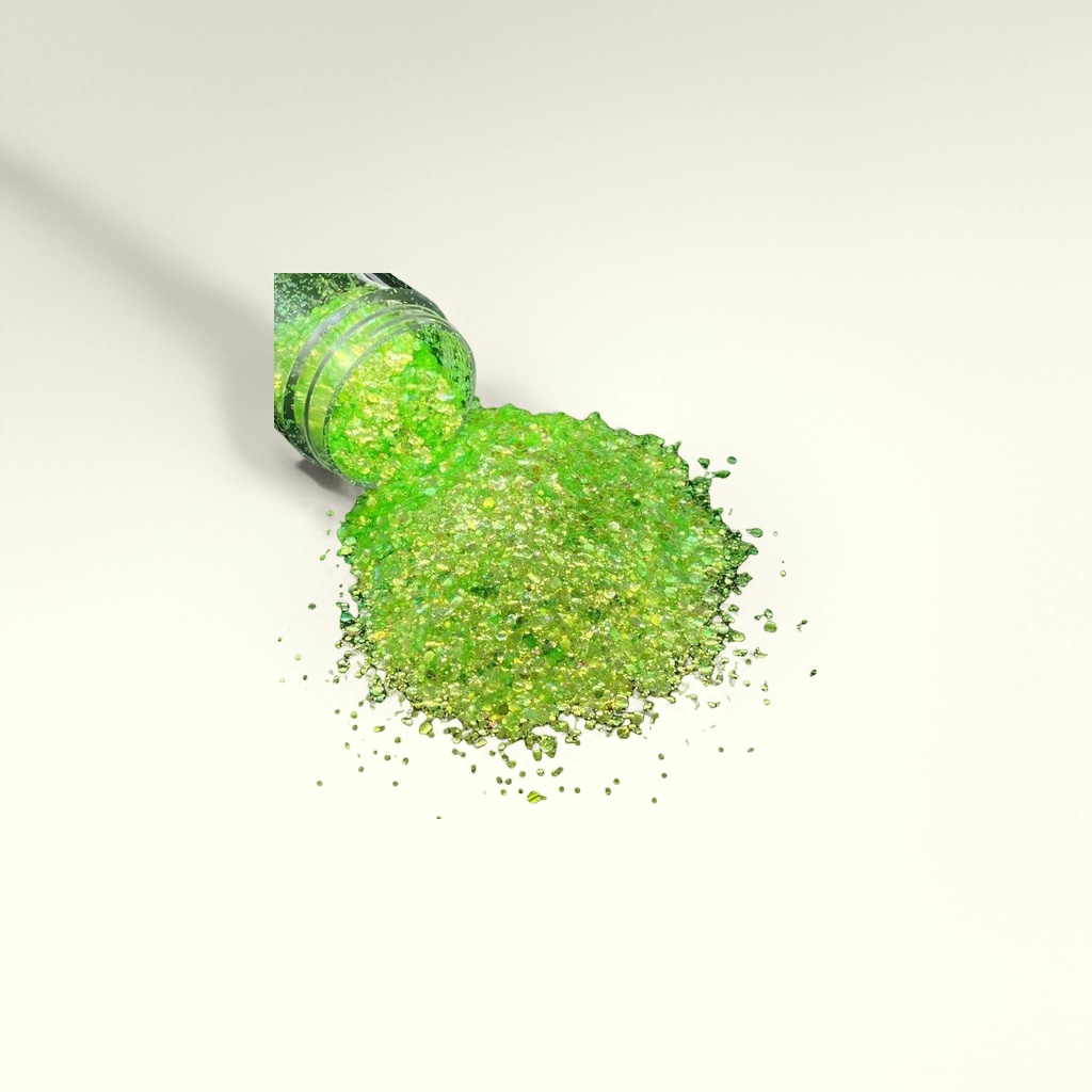 Green glitter particle nail polish decoration sequin nail polish accessory details Picture