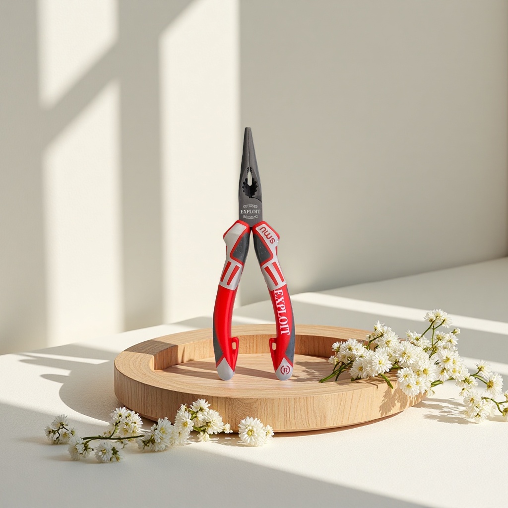 Red handle pliers, tool pliers, multi-functional wire pliers, 8-inch household repair pliers details Picture