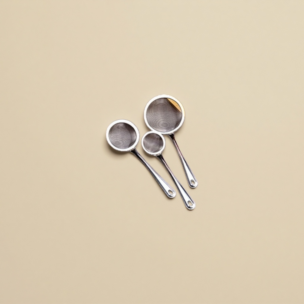 Kitchen utensils: metal strainer and stainless steel draining spoon, perfect tools for stir-frying and scooping noodles Application Scenario