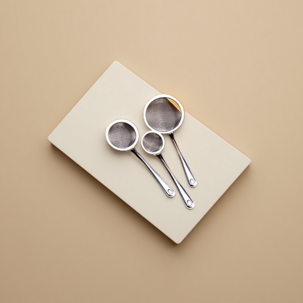 Kitchen utensils: metal strainer and stainless steel draining spoon, perfect tools for stir-frying and scooping noodles Specification image