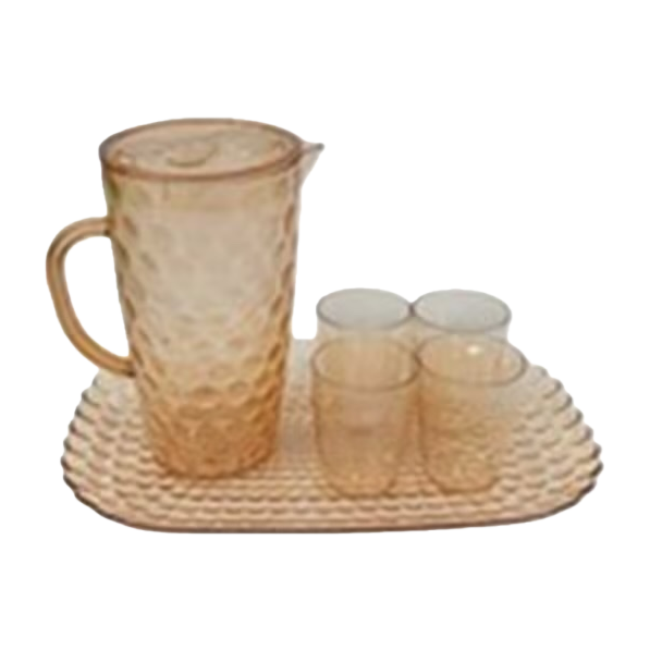 مجموعة من زجاج العنبر ذات أغطية للشاي ذات زجاج عالي السليكون عالي المقاومة للحرارة Item Picture