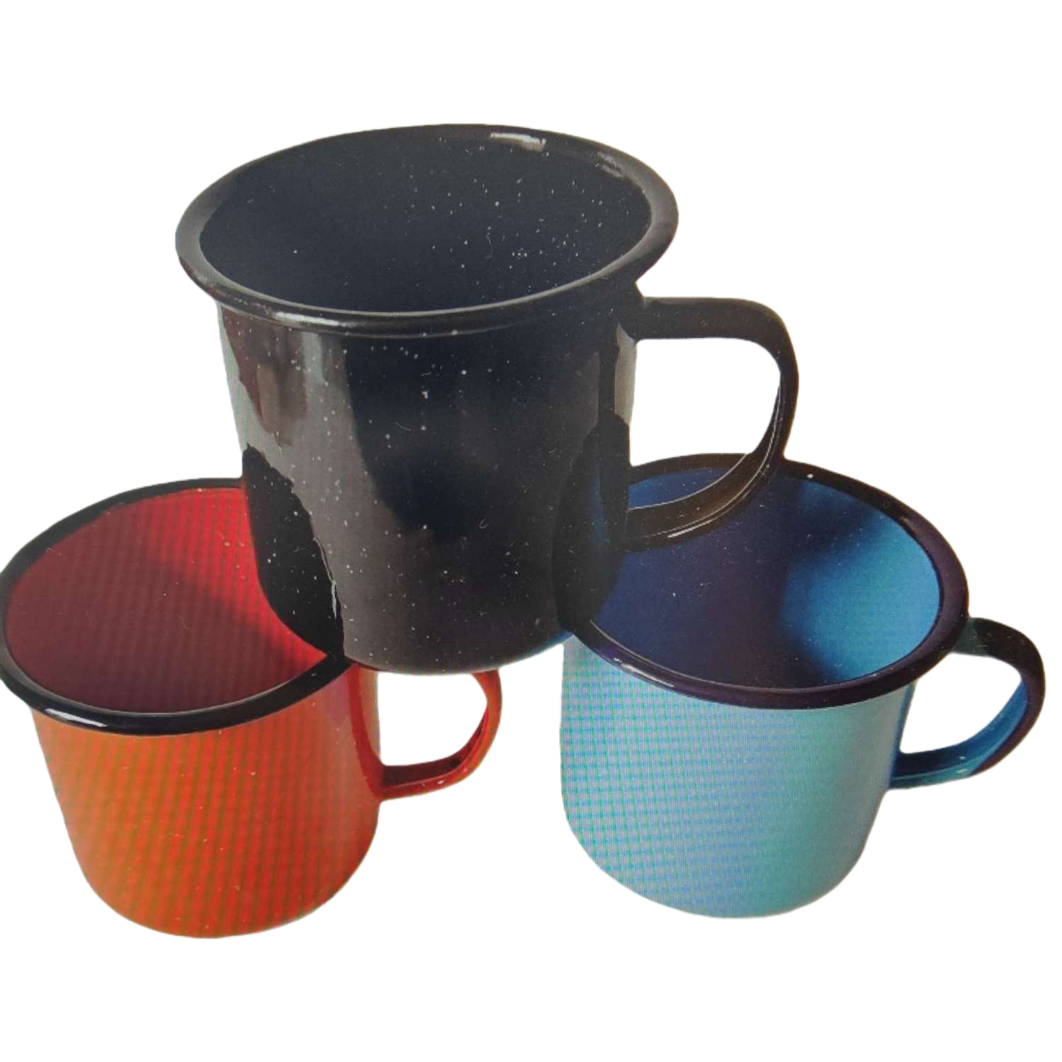 Colored enamel cup, fashionable printed mug, household coffee and tea cup 350ml Item Picture