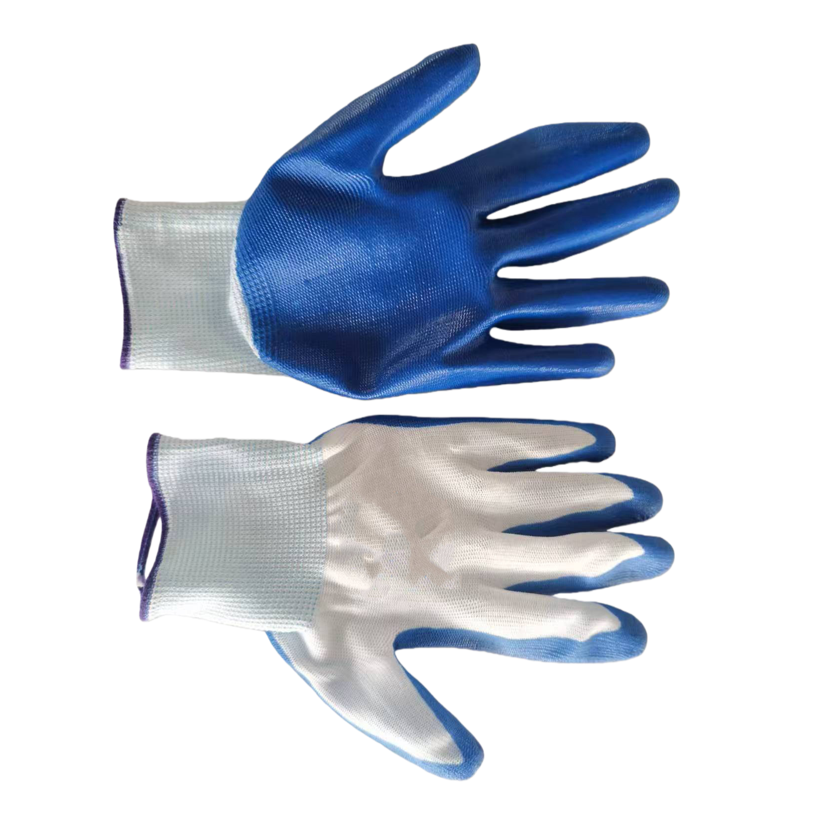 Blue tin-coated gloves, thickened anti-slip and wear-resistant labor protection gloves Item Picture