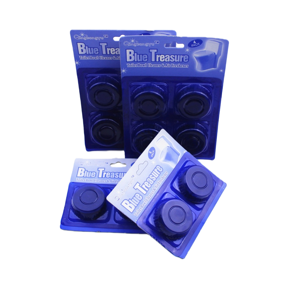 Blue treasure box toilet cleaner block, air freshener, deodorizing and decontaminating, blue packaging Item Picture