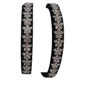 A fashionable and versatile black headband with decorative flower patterns for ladies Item Picture