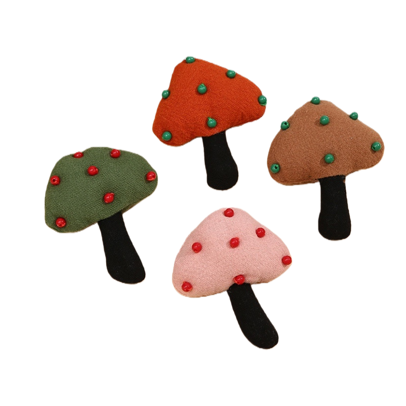 Cute and fun beaded mushroom doll DIY brooch cartoon back mushroom doll brooch Item Picture