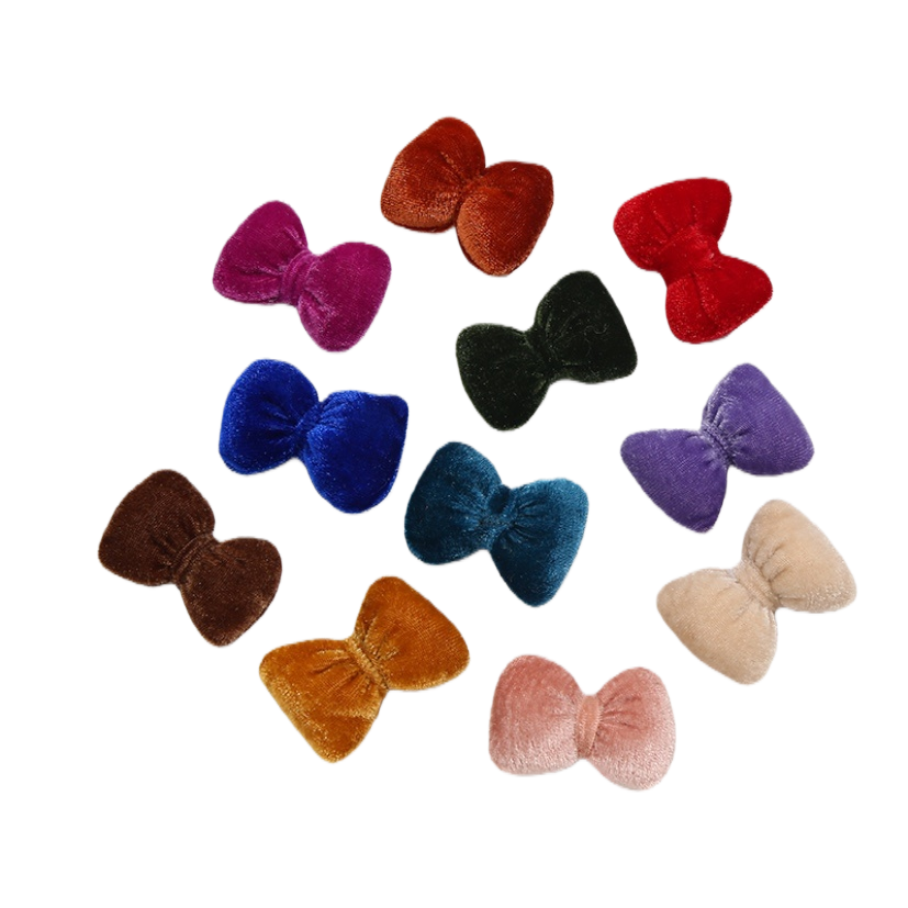 Colorful velvet bow hair accessory, sweet and cute girlish style headwear Item Picture