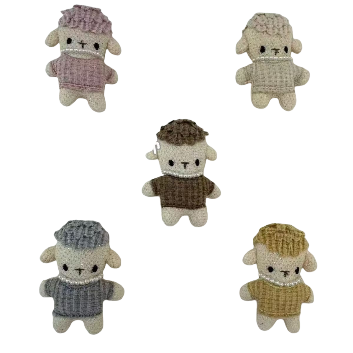 A cute hand-crochet sheep-shaped doll made of wool knitted wool felt Item Picture