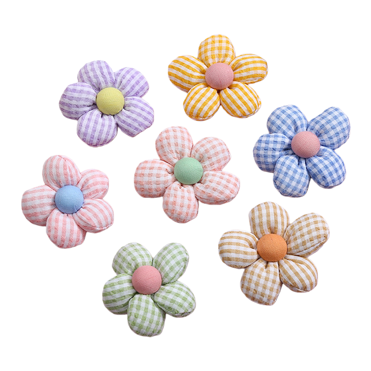 Fabric flower decorations, living room and bedroom wall and table ornaments, hand-embroidered floral art Item Picture