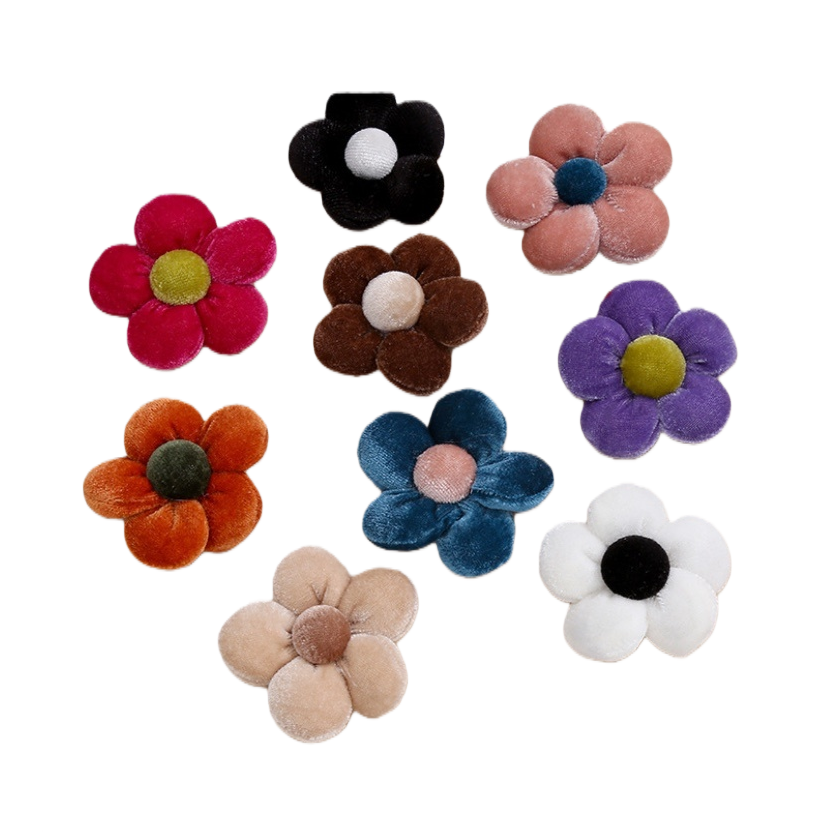 Velvet flower decorations, living room and bedroom table ornaments, handcrafted fabric bouquets Item Picture