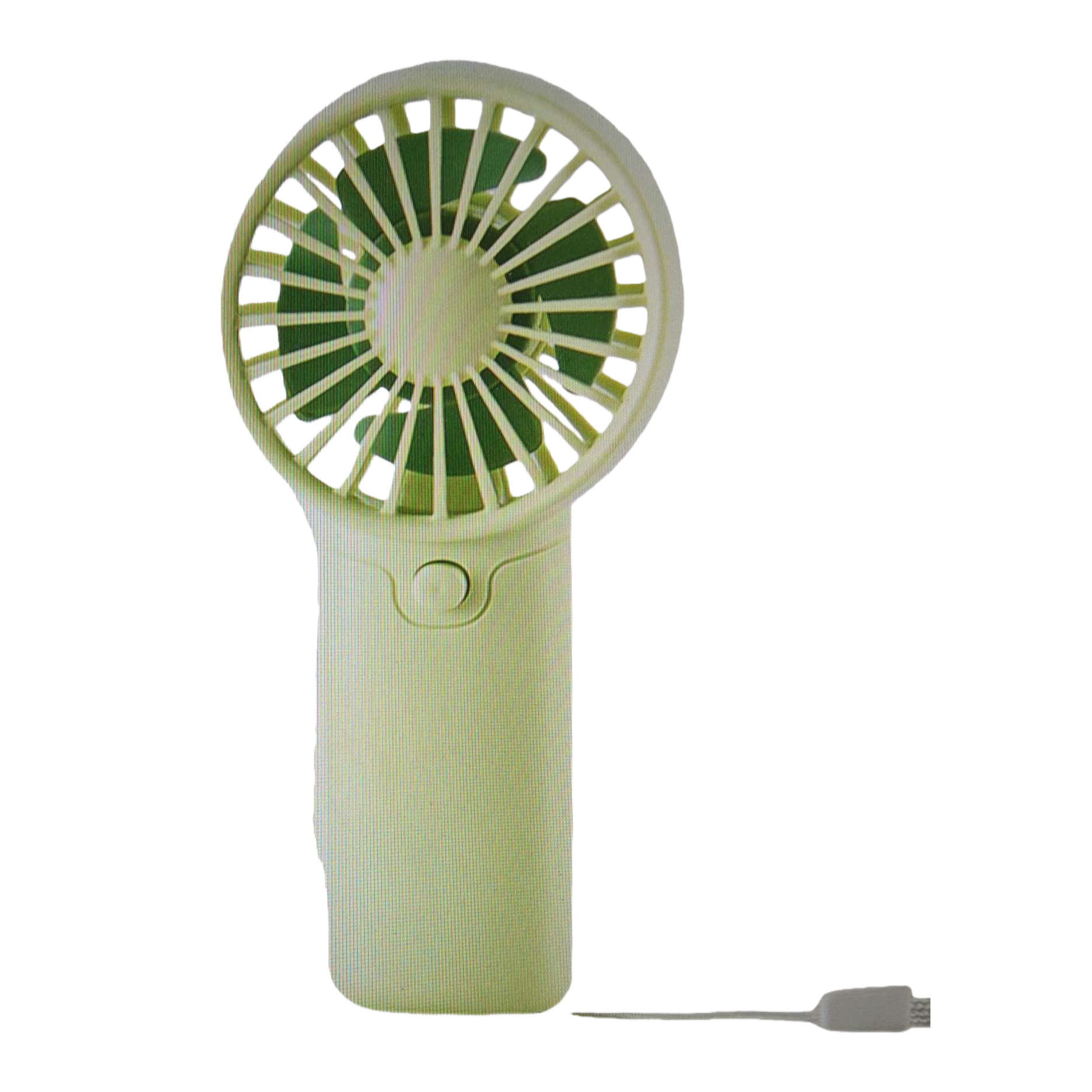 Green handheld mini fan, portable, silent and rechargeable summer cooling wonder Item Picture