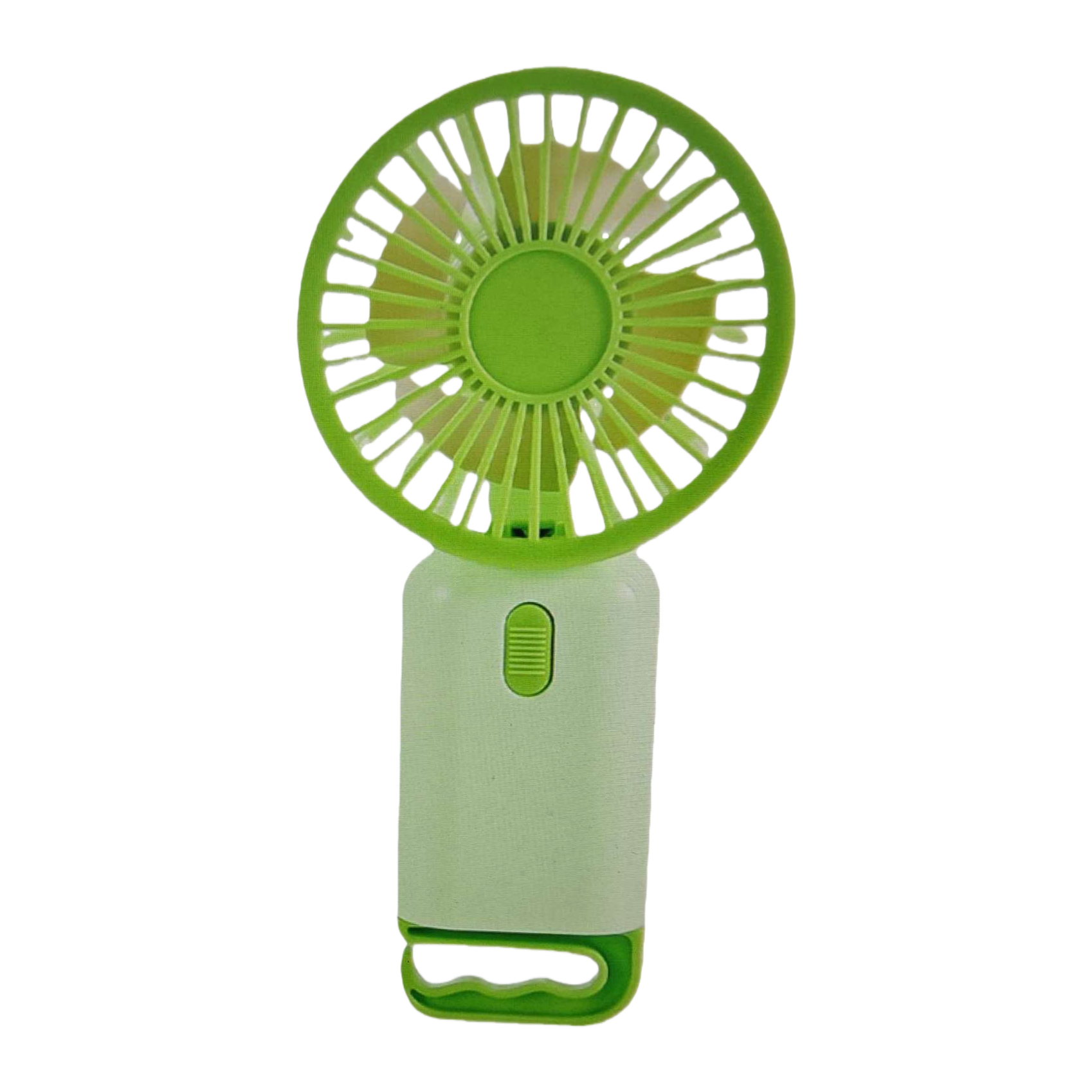 The green handheld fan with a rechargeable, portable and silent body is a summer cooling wonder Item Picture