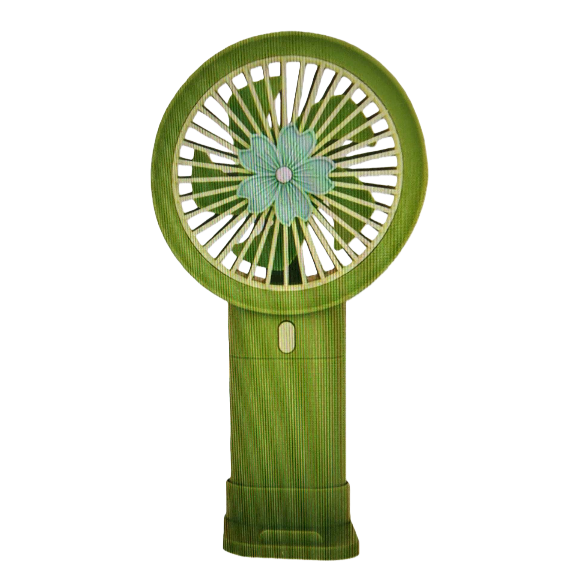 The main body of the green handheld fan is a portable, silent and charging small fan for home use Item Picture