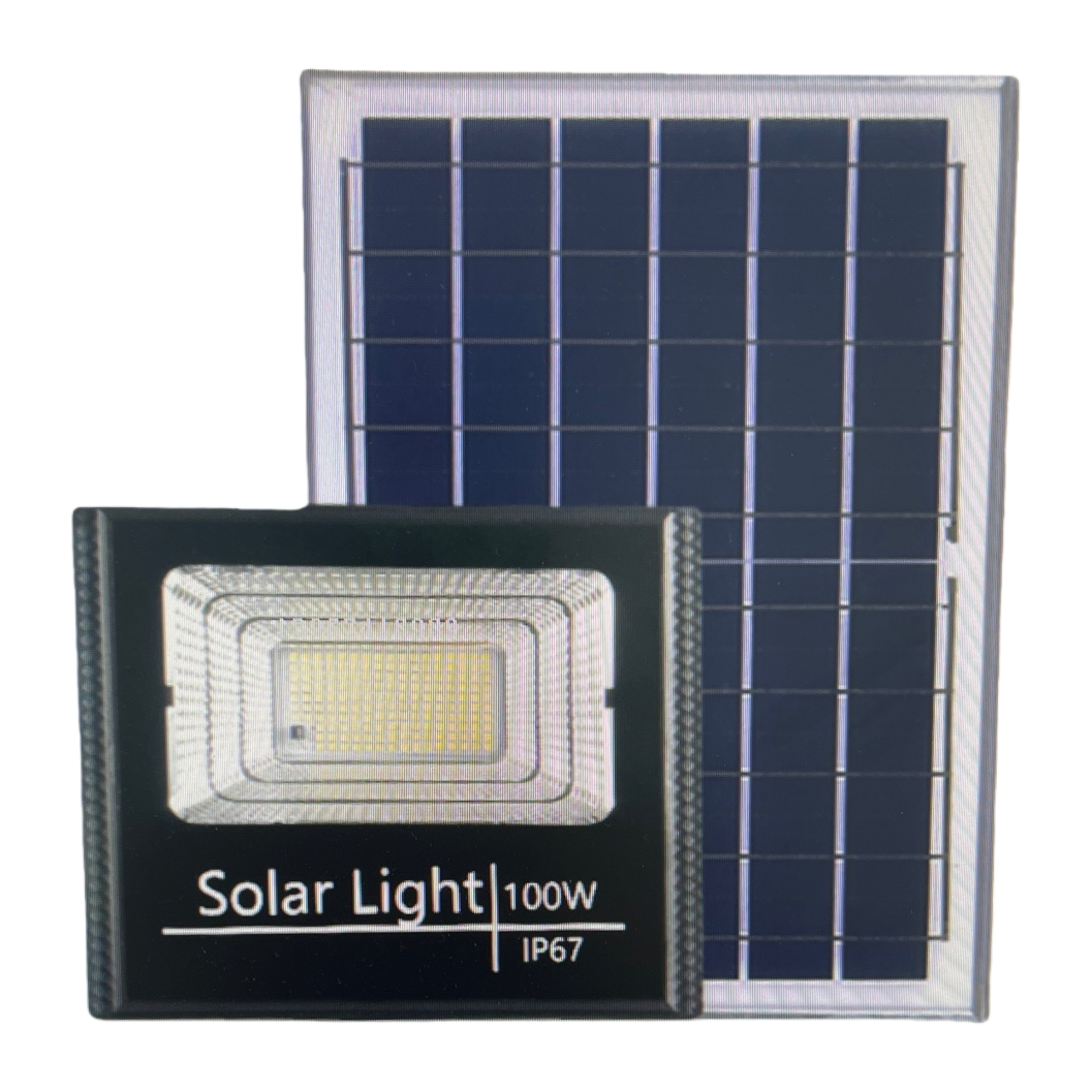 100W solar lamp with solar panel for outdoor courtyard lighting, waterproof and energy-saving Item Picture