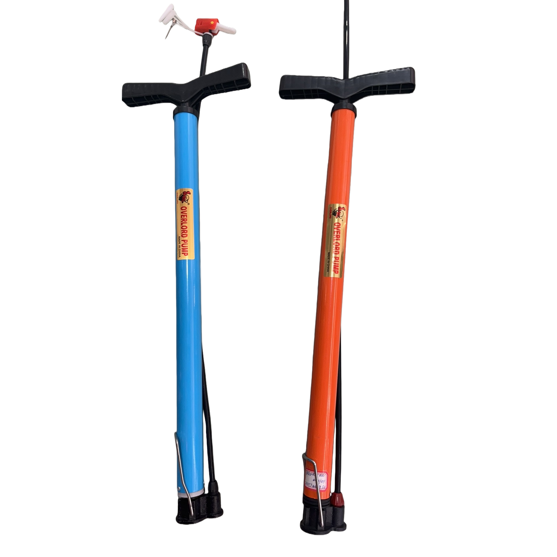 Blue and orange dual-color manual air pump, suitable for bicycles, basketballs and balloons Item Picture