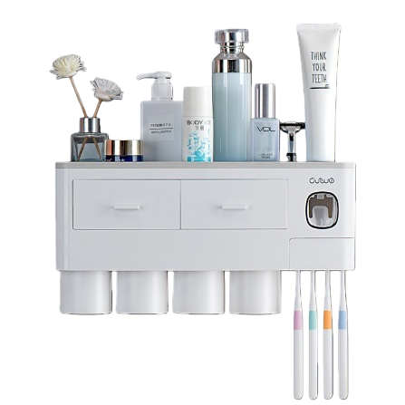 Estante de almacenamiento de baño estante sin perforación toalla de baño estante colgante toalla de baño estante de almacenamiento multicapa Item Picture